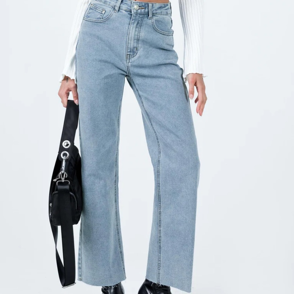 Princess Polly PYRENE STRAIGHT LEG JEANS MID WASH DENIM Size US 2